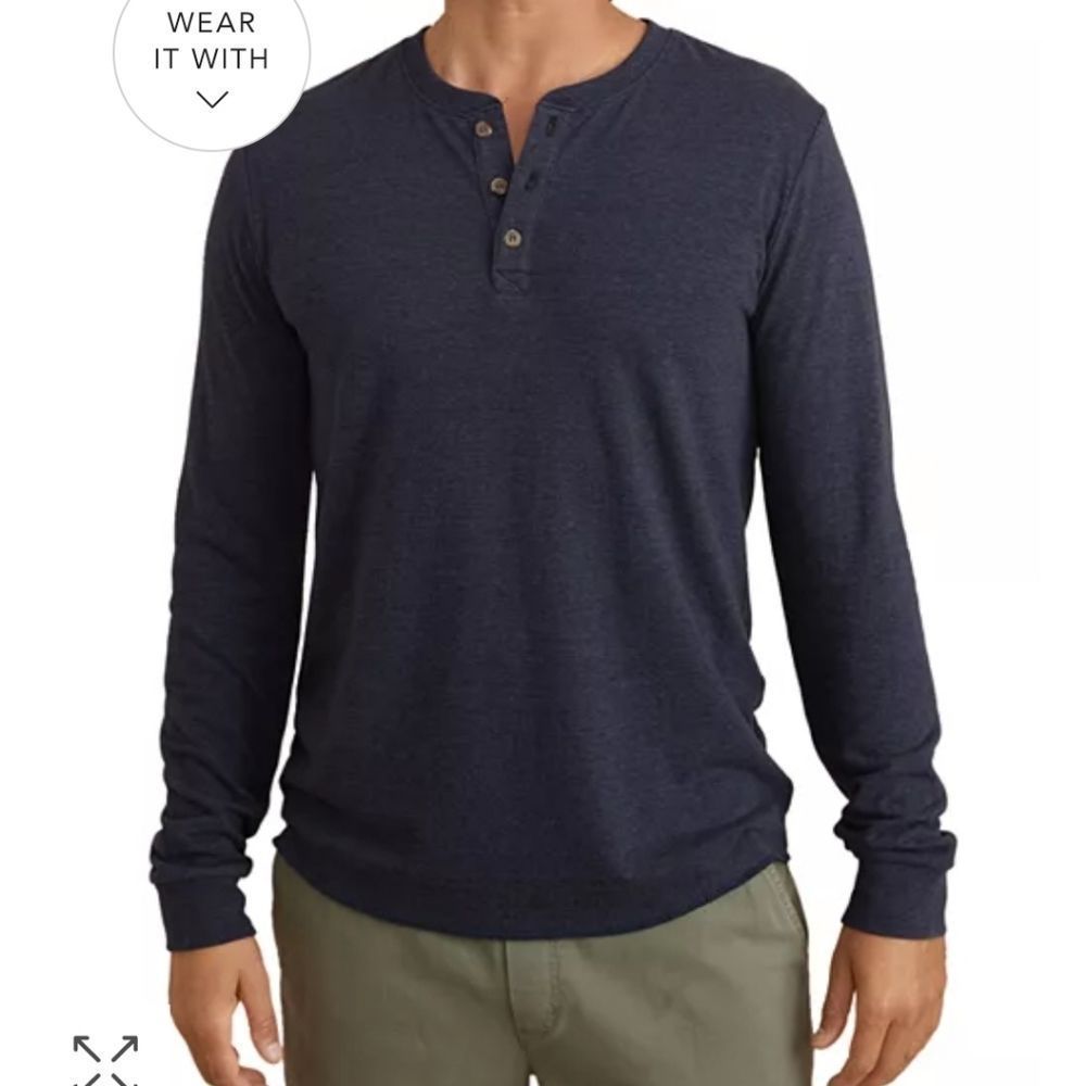 Marine layer Ls Box Waffel Henley In Pirate Black